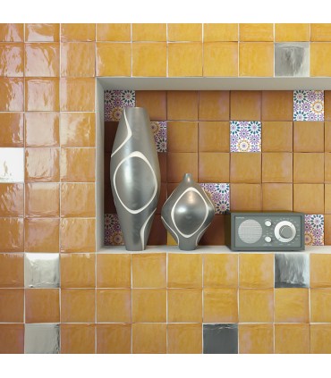 Moroccan Zellige Tile - 10 x 10 cm HONEY YELLOW