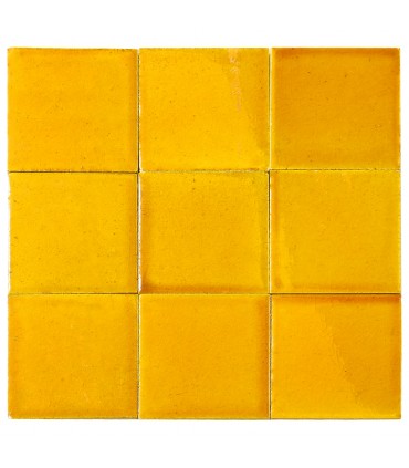 Moroccan Zellige Tile - 10 x 10 cm HONEY YELLOW