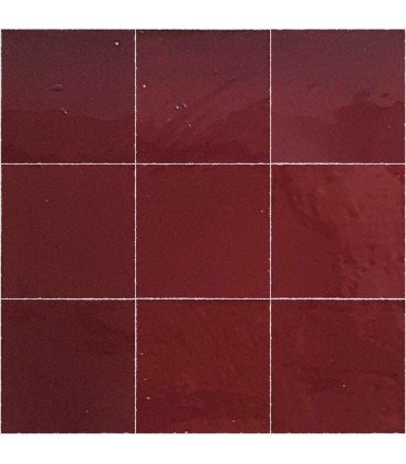 Moroccan Zellige tile - 10 x 10 cm GARNET