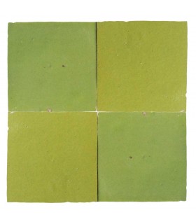 Azulejo Zellige Marrocos - 10 x 10 cm VERDE PISTACHE