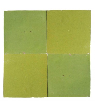 Azulejo Zellige Marrocos - 10 x 10 cm VERDE PISTACHE
