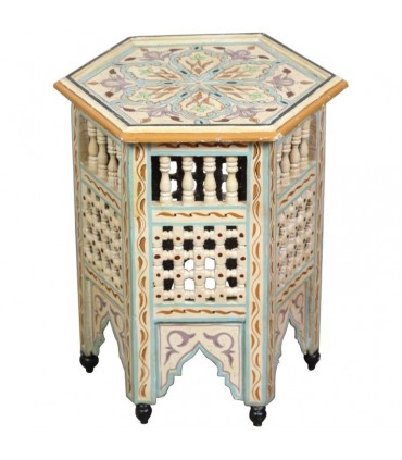 Tavolo in legno reticolato - Artigianato marocchino - Modello SARABIA