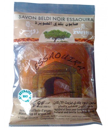 Ökologische Seife "Beldi" Black Essaouira - Hamman - 400 + 100 gr ZWINE