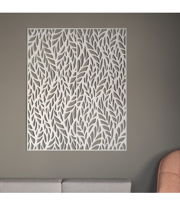 Treillis en bois blanc - Design automne - 100 x 80 cm