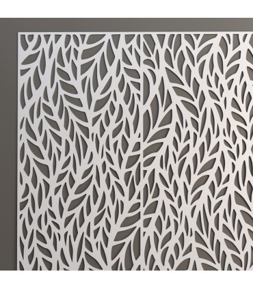 Treillis en bois blanc - Design automne - 100 x 80 cm