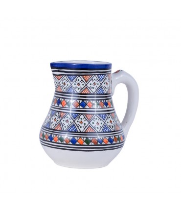 Pichet Asilah - Céramique de Fès - Diamètre 14 cm - Peint à la main