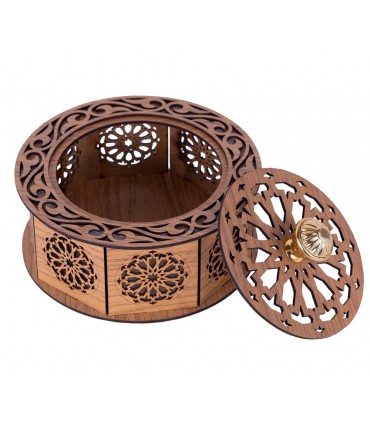 Octagonal Wooden Box - 18 cm Diameter - Jatab Model