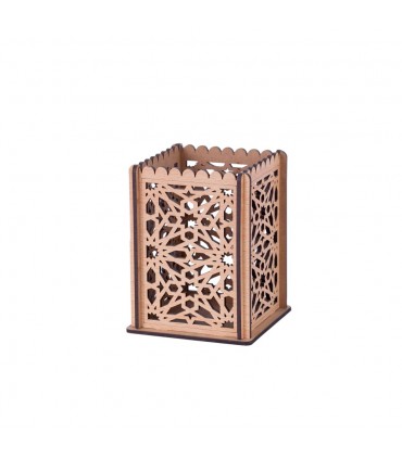 Wood Pencil Holder - Alhambra Model - 12 cm - Laser Cut