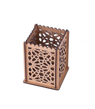 Porte-crayon en bois - Modèle Alhambra - 12 cm - Découpé au laser