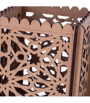 Wood Pencil Holder - Alhambra Model - 12 cm - Laser Cut