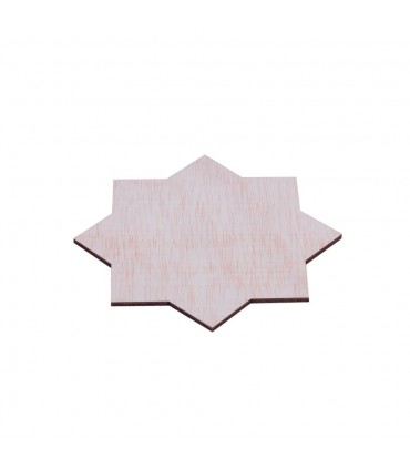 Estrela De Madeira - 8 Pontas - 4 mm Espessura - Medidas personalizadas