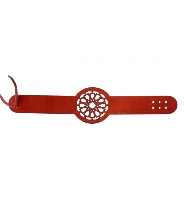 Leather Bracelet - Watch Model - 22 cm - Geometric Motifs