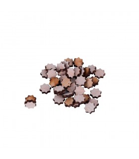 Pacote x10 Estrelinhas De Madeira - 8 Pontas - 12 mm de diâmetro