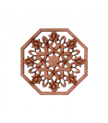 Porte-gobelet en bois - Motifs géométriques - Modèles assortis de 8,3 cm de diamètre