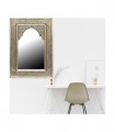 Miroir de décoration arabe - 80 x 60 cm - Alpaga sculpté - Modèle Lotus