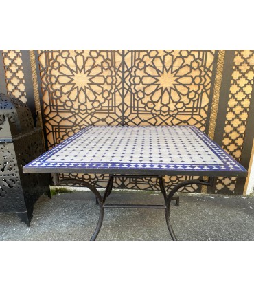 TARA Mosaic Table - SQUARE Blue - Azulejos Fez - OUTLET ATTENTION PRODUCT WITH TARA