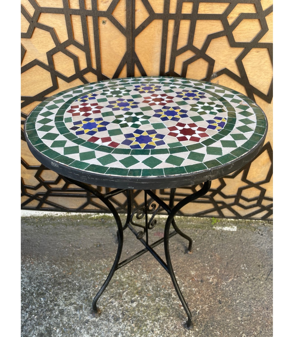 TARA Mosaik Tisch 40 cm - Rund MULTICOLOR - Fez Fliesen