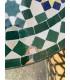 Table Mosaïque TARA 40 cm - Ronde MULTICOLORE - Carreaux Fez - Modèle AKHDAR MUDAWAR