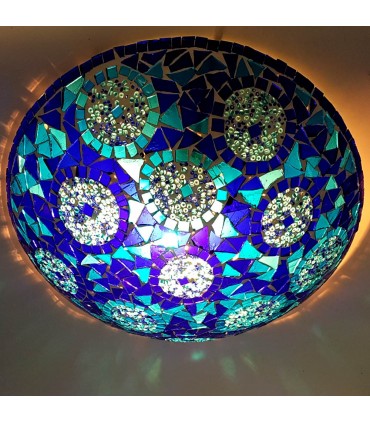 Turkish wall light or ceiling lamp - Murano glass - Arab mosaic - 30 cm