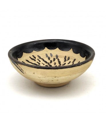 Bol en argile non émaillé peint avec du goudron naturel - modèle Kitran