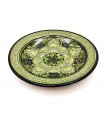 ASFI CARVED AND ENAMELED CERAMIC PLATE - HAND PAINTED - PISTACHIO GREEN - NAHTUN MODEL