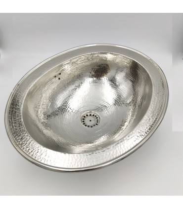 Vasque Arabe Métallique Laiton Nickelé - Décoration Andalouse - Modèle Matli