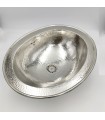 Bacia de Latão Metálico Árabe Niquelado - Decoração Andaluza - Modelo Matli