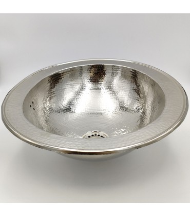 Lavabo Ovalado Árabe Metálico Latón Niquelado - Decoración Andalusí - Modelo Matli