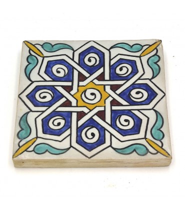 Carreau Andalou - Mosaïque Zellige Nazari - 15 x 15 cm - Artisanal - Modèle 74