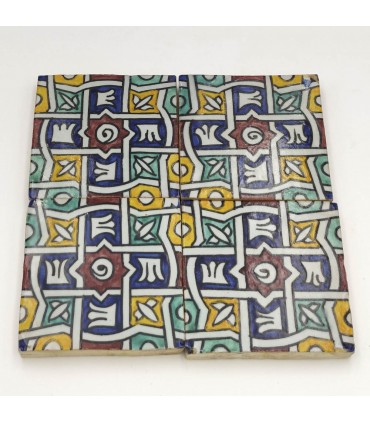 Azulejo Andalusí - Mosaico Nazari - 10 cm - Artesanal - Modelo 78