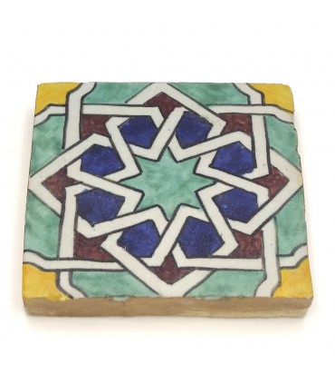 Azulejo Andaluz - Mosaico Nazari - 10 cm - Feito à Mão - Modelo 81