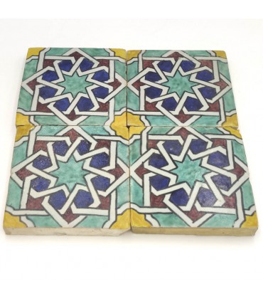 Azulejo Andaluz - Mosaico Nazari - 10 cm - Feito à Mão - Modelo 81