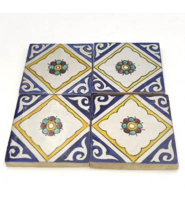 Azulejo Andalusí - Mosaico Nazari - 10 cm - Artesanal - Modelo 82