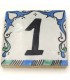 Blue Andalusian Tile House Number - Nazari Mosaic - 10 cm - Handmade - Arkamun Model