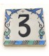 Numero civico piastrella Andalusí blu - Mosaico Nazari - 10 cm - Artigianale - Modello Arkamun