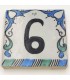 Blue Andalusian Tile House Number - Nazari Mosaic - 10 cm - Handmade - Arkamun Model