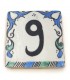 Blue Andalusian Tile House Number - Nazari Mosaic - 10 cm - Handmade - Arkamun Model