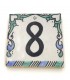Green Andalusian Tile House Number - Nazari Mosaic - 10 cm - Handmade - Arkamun Model