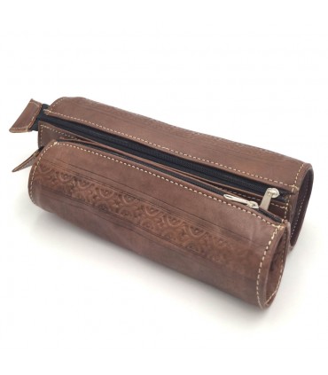 Set of 2 Leather Cases - High Quality - Fine Finishes - 2 Sizes - Public Cylindrical Model