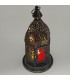 Arabian Lantern Metal Candle Holder Multicolored Crystals - Fanus Model