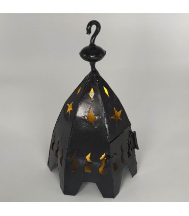 Ferro esagonale di Mini Lanterna Candela - forgiatura stallo - 19 cm