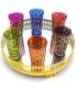 Set of 6 Moroccan Tea Glasses - Multicolor - Muthaman Model