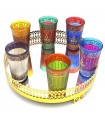 Coffret 6 Verres à Thé Maure - Artisanat Marocain - La Main de Fatima - Modèle Anaqa