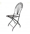 Chaise forge pour jardin pliant - Artisanat marocain - Modèle Kursiyun