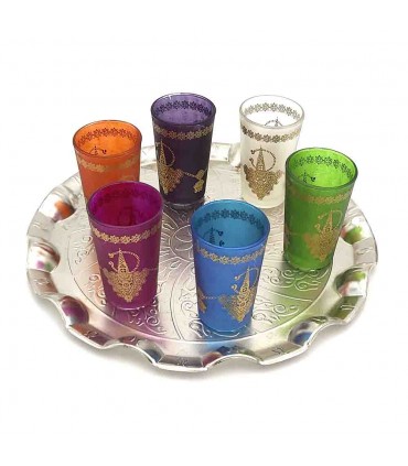Moroccan Tea or Infusion Glasses - Moroccan Handicrafts - La main de Fatima - Berber Model