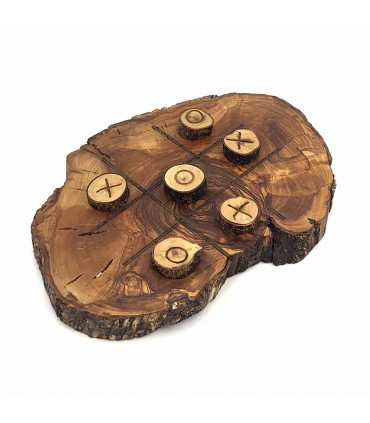 Juego Ingenio 3 en Raya Madera de Olivo Artesanal 100% - Modelo Zaituna
