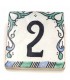 Green Andalusian Tile House Number - Nazari Mosaic - 10 cm - Handmade - Arkamun Model