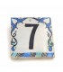 Blue Andalusian Tile House Number - Nazari Mosaic - 10 cm - Handmade - Arkamun Model