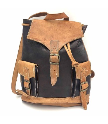 Sac à dos 100% cuir - Unisexe - Artisanat - Maroquinerie - Modèle Aans