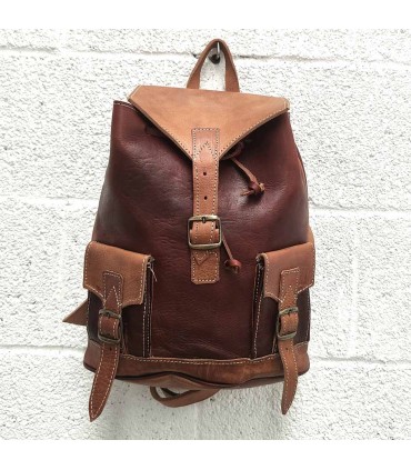 Sac à dos 100% cuir - Unisexe - Artisanat - Maroquinerie - Modèle Aans